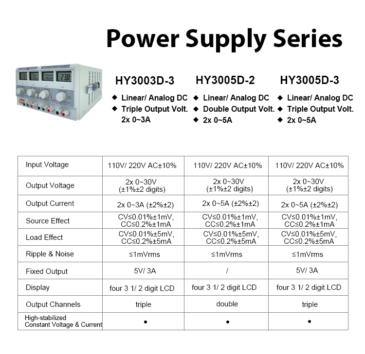 HY3003D-3 Fuente de alimentaci - Linear Dc Power Supply Triple Output reseña y precio